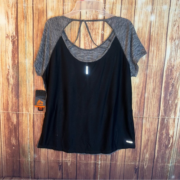 RBX Women’s Gray Short Sleeve Quick Drying Open Back Activewear Top Size Large - Picture 6 of 10